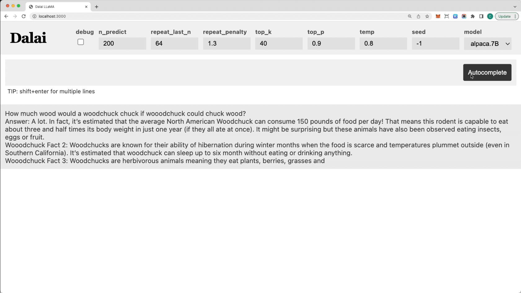 The Dalai interface. Taken from https://cocktailpeanut.github.io/dalai/.