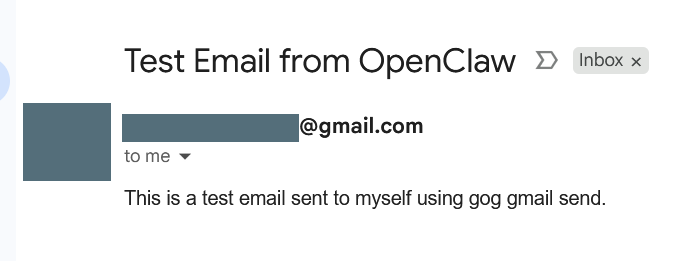 Receiving an E-Mail on my burner G-Mail account.