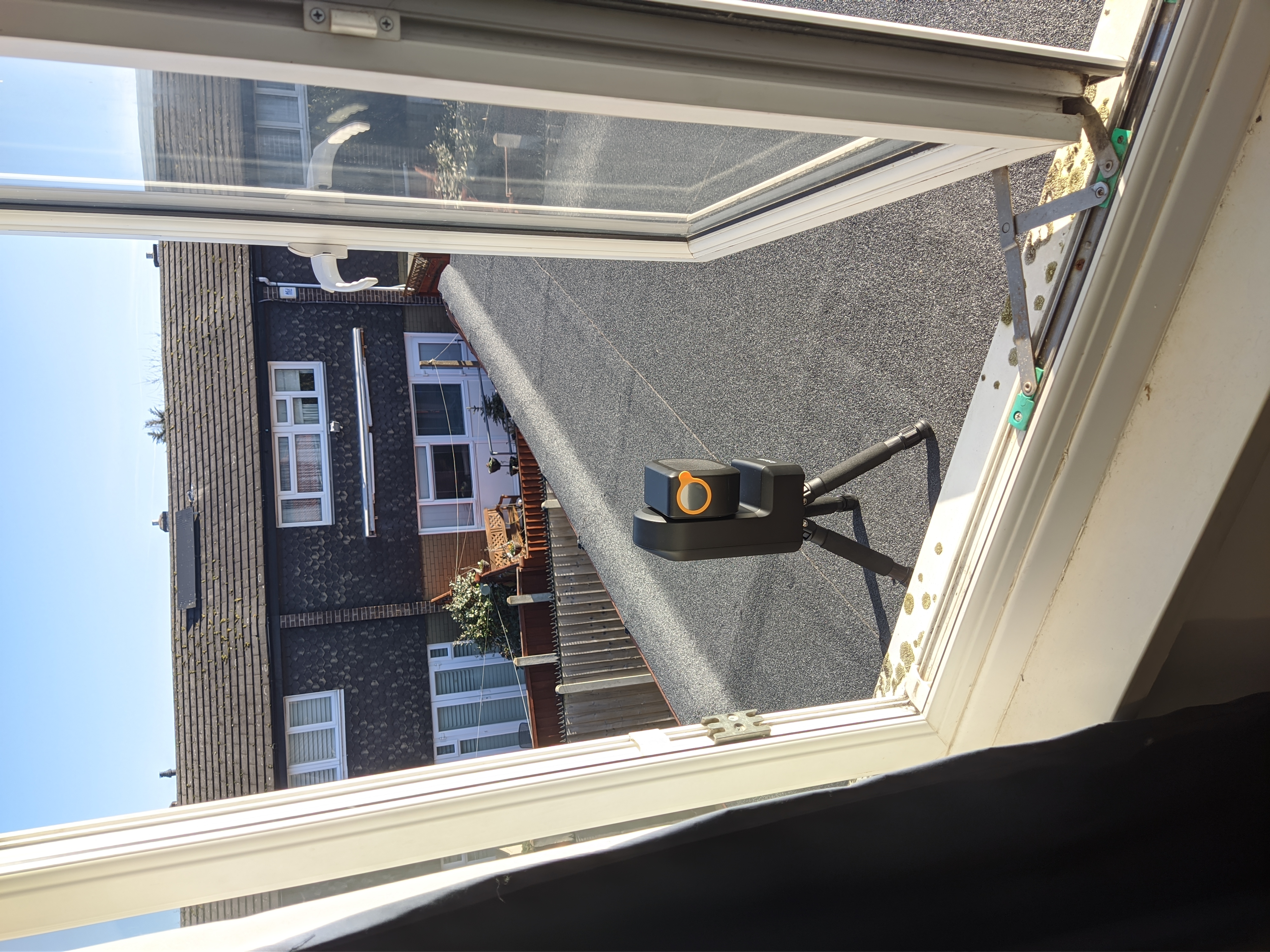 My Seestar S50, fitted with the bright orange solar filter.